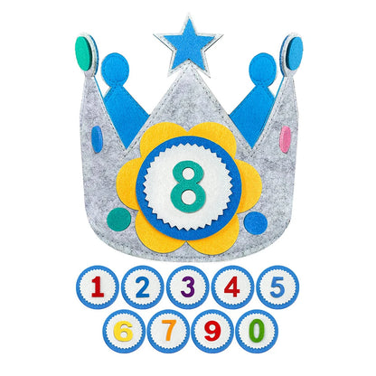Adjustable Birthday Hat Princess Birthday Felt Hat children's Birthday Decoration Hallowen Cosplay Crown Photo Props Party Decor