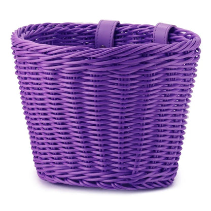 Front Handlebar Bicycle Basket Multifunction Traditional Bicycle Basket Waterproof Hand Woven Bike Basket for Kids Children Bike