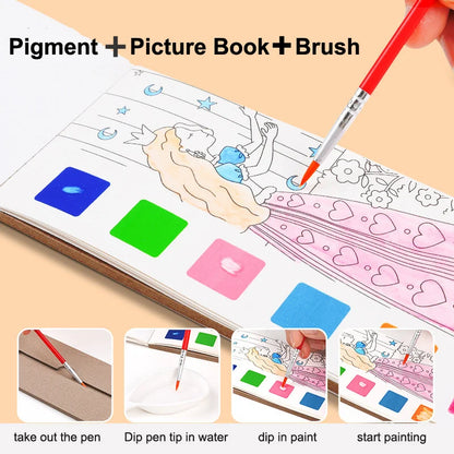 12/20 Sheets Watercolor Painting Book Portale Coloring Books Graffiti Picture Book Educational Drawing Coloring Toys for Kids