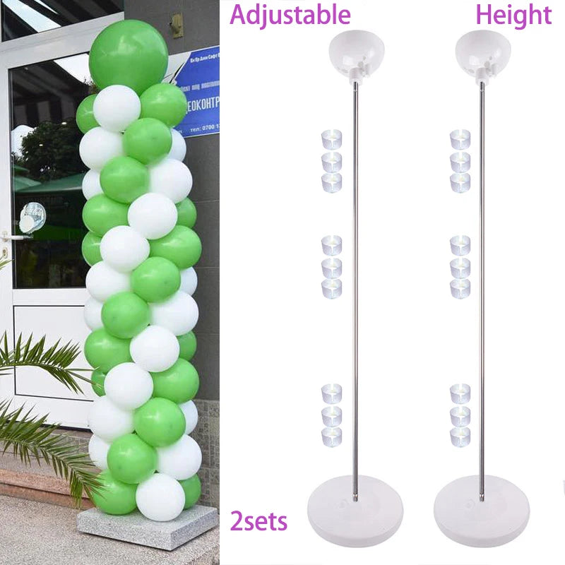 1/2set Adjustable Balloon Column Stand Metal Balloon Stand Holder with Plastic Base for Wedding Decor Birthday Baby Shower Party