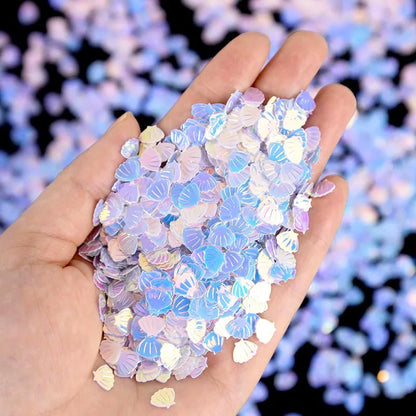 15g/Pack Iridescent Shining Shell Confetti Glitter DIY Supplies Baby Shower Girls Mermaid Birthday Party Decorations DIY Favors
