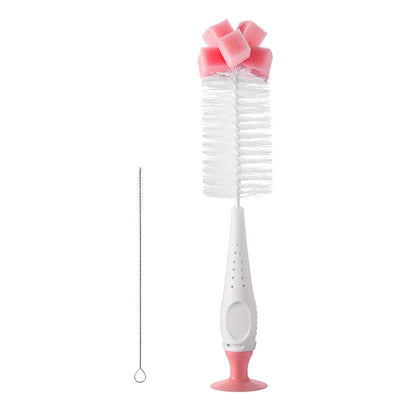 SAIDAH Simple Nylon Sponge Suction Feeding Bottle Nipple Pacifier Brush Set Water Sippy Vacuum Cup Cleaning（2 in 1）