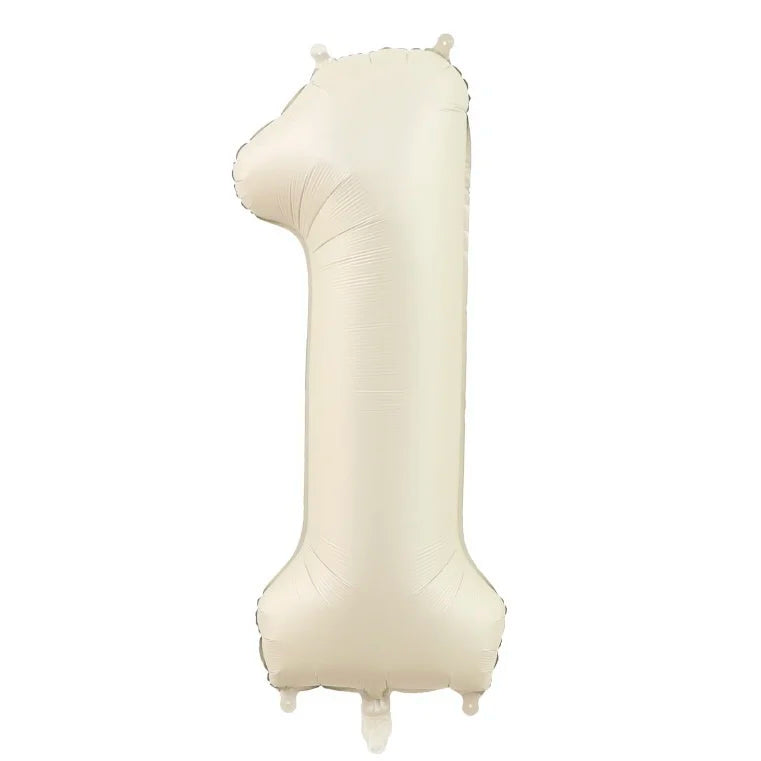 32/40inch Cream Caramel Big Number Foil Balloons 0 1 2 3 4 5 6 7 8 9 Balls White Color Wedding Birthday Party Decor Baby Shower