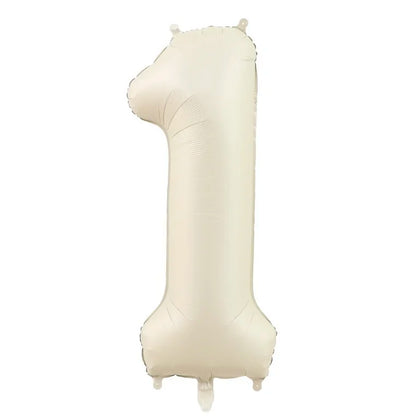 32/40inch Cream Caramel Big Number Foil Balloons 0 1 2 3 4 5 6 7 8 9 Balls White Color Wedding Birthday Party Decor Baby Shower