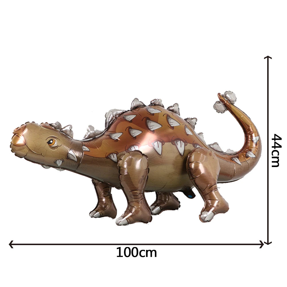 1pcs Large 4D Dinosaur Foil Balloons Jungle Animal Baby Boys Birthday Party Decors Jurassic Standind Dragon Kids Toys Air Globos