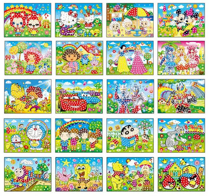 5/10/20pcs/Lot DIY Diamond Stickers Handmade Crystal Paste Painting Mosaic Puzzle Toys Random Color Kids Stickers Gift Children