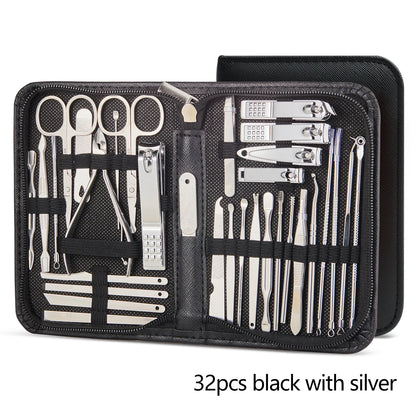 8/32pcs Manicure Set Professional Pedicure Kit Nail Scissors Grooming Kit Stainless Steel Manicure Cutters Nail Beauty Tools