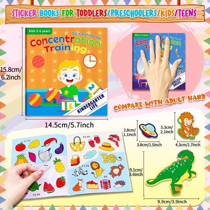 Children's Sticker Book Early Education Cartoon Animal Cognitive Puzzle Sticker Toys Educational Montessori Toys for Kids 3-6