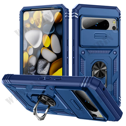Case For Google Pixel 9 8 Pro 8 6 Pro 8A 7A  Google Pixel 9 Pro XL Heavy Duty With Camera 360 Degree Kickstand Cover