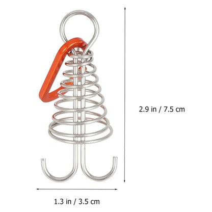 Outdoor Camping Octopus Rope Buckle Camping Deck Nail Stainless Steel Fixed Tent Rope Buckle Wooden Hook Spring Wind Rope
