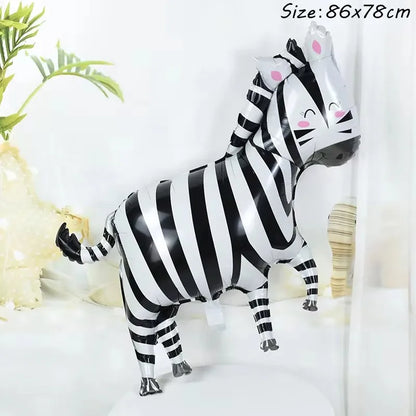 Cartoon Animal Theme Foil Balloon Jungle Safari Forest Lion Zebra Elephant Giraffe Baloon Kids Birthday Decoration Supplies