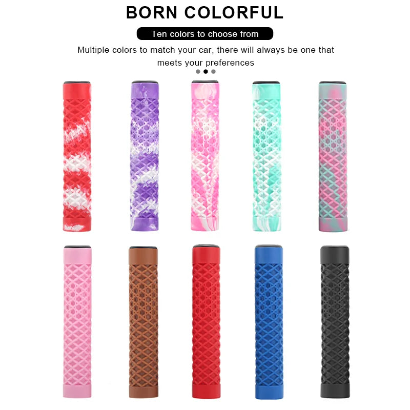 1Pair Bicycle Handlebar Grips Lengthening Non-Slip Soft Rubber Mountain Bike Grips For 22.2mm Handlebar Scooter Tricycle BMX