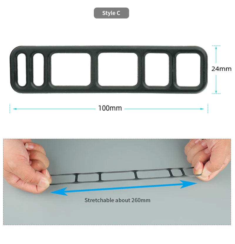 Silicone Elastic Strap Bandage Light Lamp  Driving Mirror Recorder Fixing Rubber Bicycle Headlights And Taillights Accessories