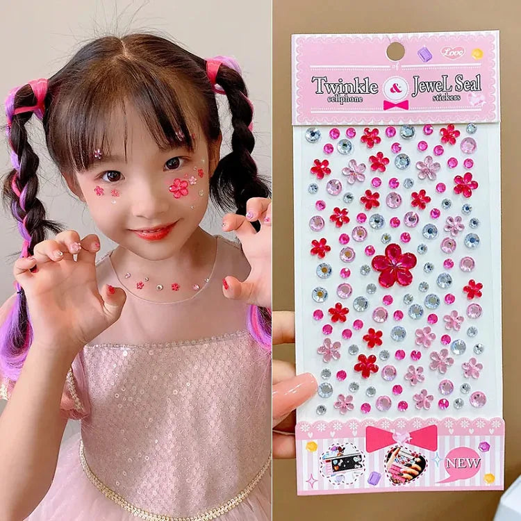 Glitter Face Stickers for Children Rhinestones for Eyes Face Diamonds Bright Stickers Festival Makeup Jewels Stickers ZS006