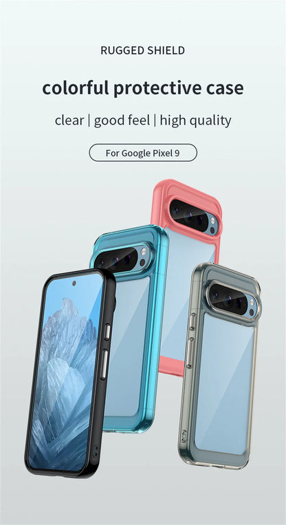 Fashion Transparent Acrylic Case For Google Pixel 9 8 7 Pro 8 7 A Colorful Hard Clear Shockproof Thin Cover For Pixel 9 Pro XL