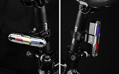 Bicycle Tail Light USB Rechargeable Bike Taillight Solar Power Long Endurance Cycling Rear Lamp Bright Mtb Warning Flashlight