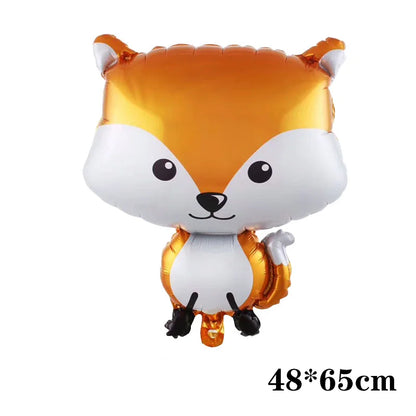 Cartoon Animal Rabbit Deer Foil Balloon Kids Gifts Birthday Party Jungle Animal Theme Decoration Squirrel Fox Bear Helium Globos