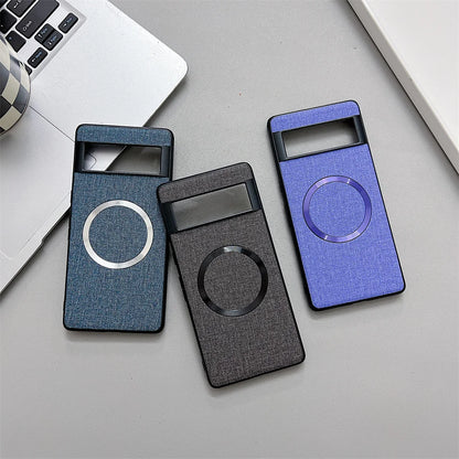 Luxury Business Magnetic Wireless Charging Case for Google Pixel 9 ProXL 6 7 8 Pro 6XL 5A 6A 8A Magsafe Linen Leather Slim Cover