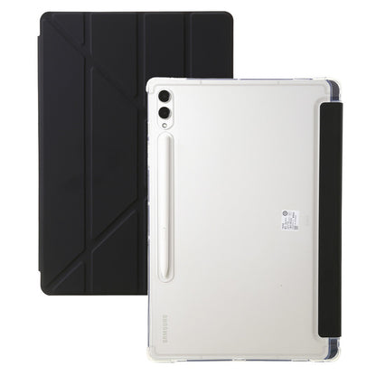 For Samsung Tab S9 Plus Case 12.4" Acrylic Clear Hard Back Stand Smart Cover For Galaxy Tab S9 FE S10 Plus Case With Pen Holder