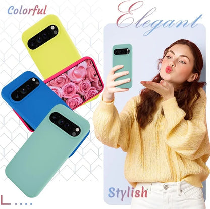 Fashion Liquid Silicone Case for Google Pixel 9 Pro XL 8A 7A 6A 5A Soft Skin Feeling TPU Cover for Google 6 7 8 9 Pro 8Pro 7Pro
