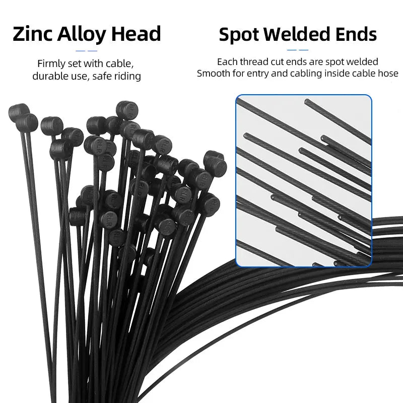 Bicycle PTFE Coated Stainless Steel Core Wire MTB Road Bicycle Zinc Coated Carbon Steel Wire W/ Cap Universal Shift Line DIY Kit