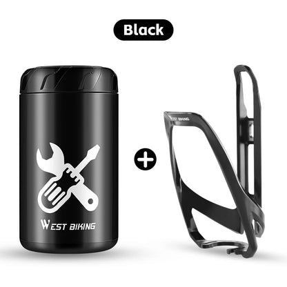 WEST BIKING Bicycle Repair Tool Storage Capsule Portable Waterproof Toolkit With Water Bottle Cage MTB Road Bike Accessories