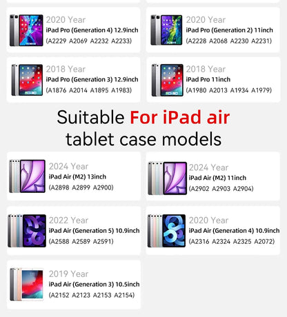 For iPad Case 2024 iPad Pro 13/11 M4 Air 11/13 M2 for 10th Gen Pro 12.9/11 Air 4/5th mini 6 Cover Y-bracket Acrylic Transparent