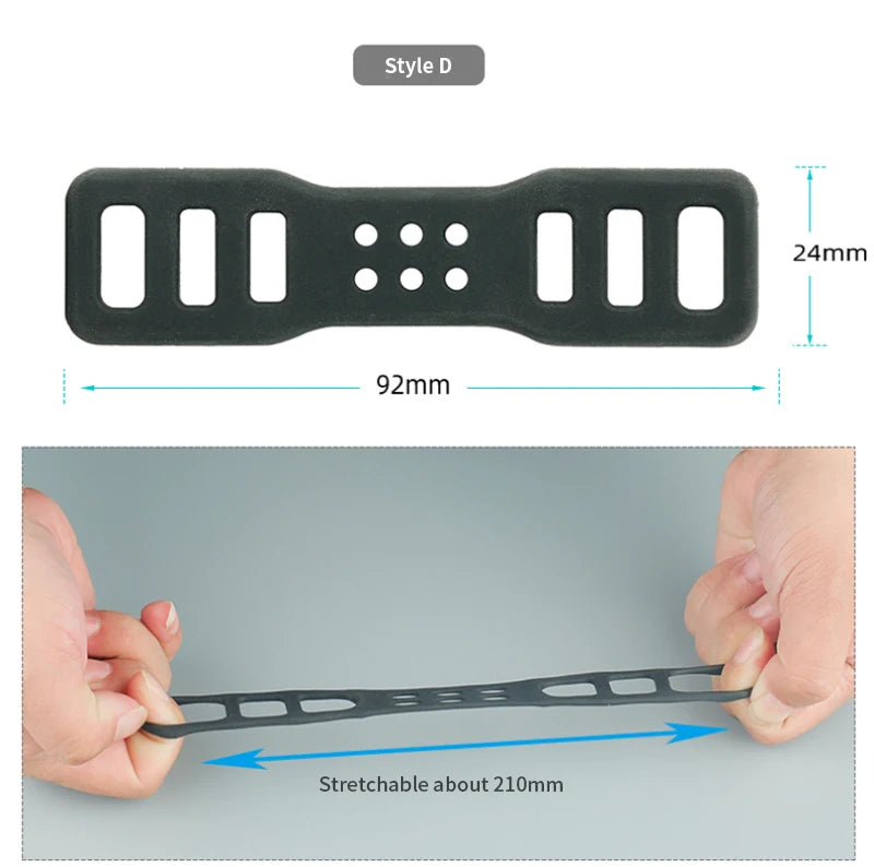 Silicone Elastic Strap Bandage Light Lamp  Driving Mirror Recorder Fixing Rubber Bicycle Headlights And Taillights Accessories