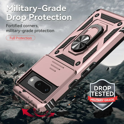 Shockproof Hybrid Dual Layer Magnetic Metal Ring stand Case For Google Pixel 9 8 7 Pro 6 6A 7A Slide Camera Lens Protetion Cover