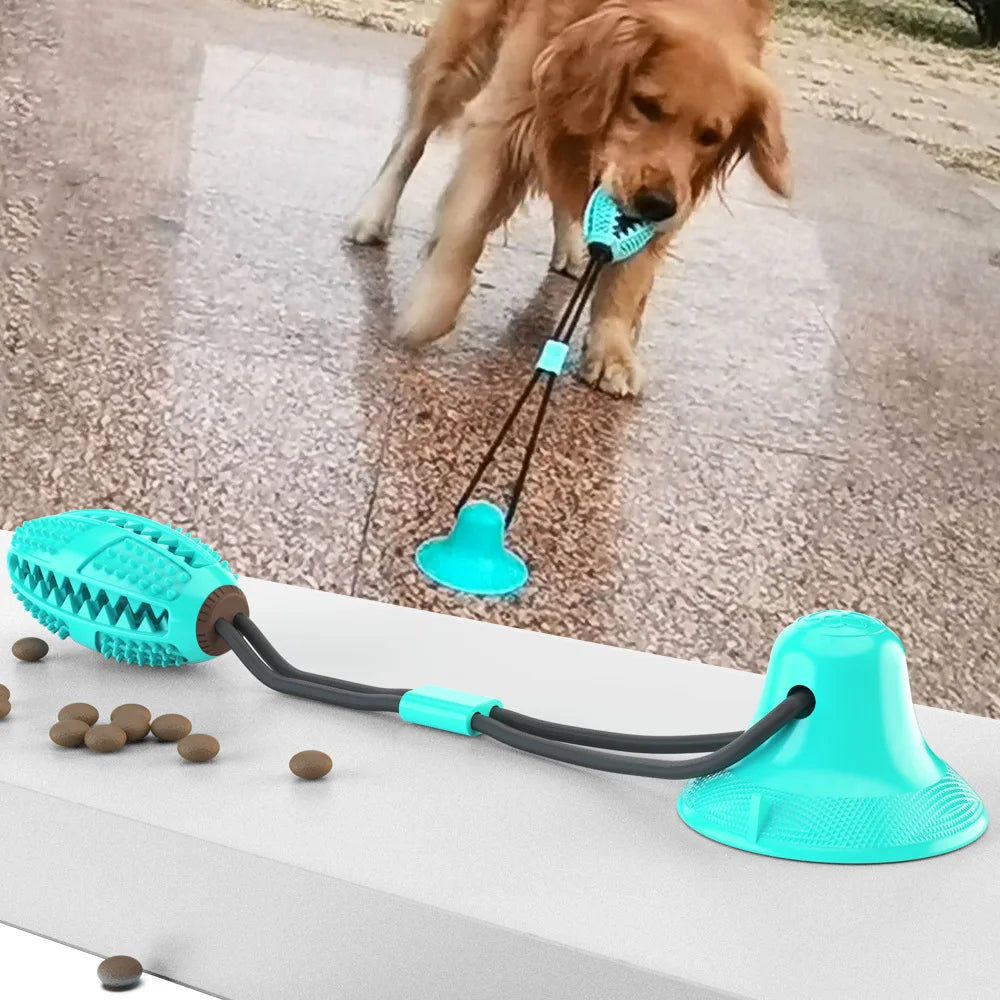 Interactive Suction Cup Dog Toy Large Dog Ball Toys Suction Cup Ropes Interactive Leaking Slow Feeder Chew Toy Toothing Clean