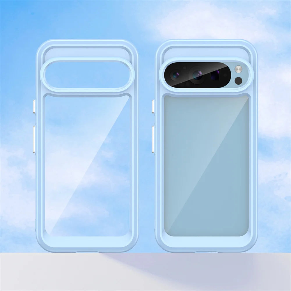 Fashion Transparent Acrylic Case For Google Pixel 9 8 7 Pro 8 7 A Colorful Hard Clear Shockproof Thin Cover For Pixel 9 Pro XL