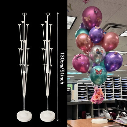 1/2set 13/19Tubes Balloon Stand Wedding Decoration Happy Birthday Party Balloon Stick Holder Baloon Accessories Festival Globos