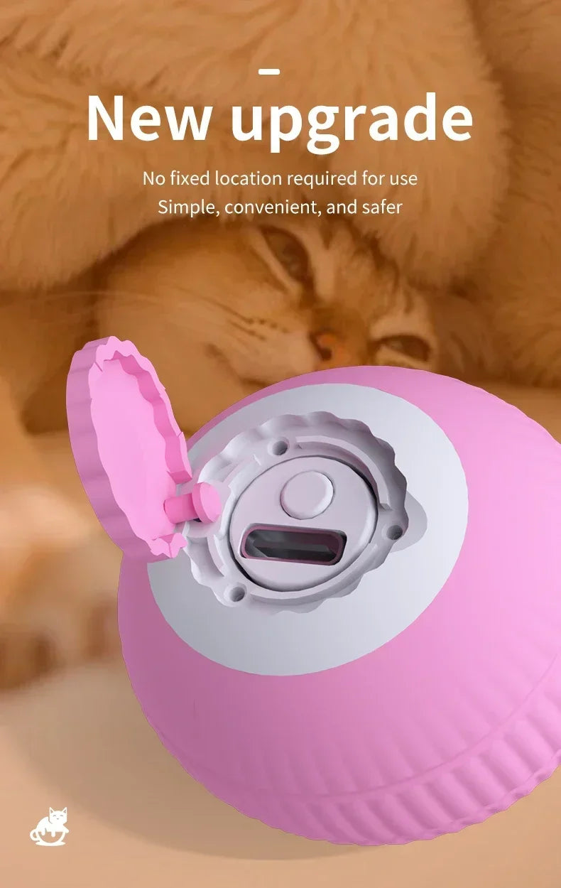 Cat Interactive Ball Toy Automatic Rolling Ball Faux Tail Rechargeable Smart Pet Electric Toy Dog Cat Training Imitate Mouse