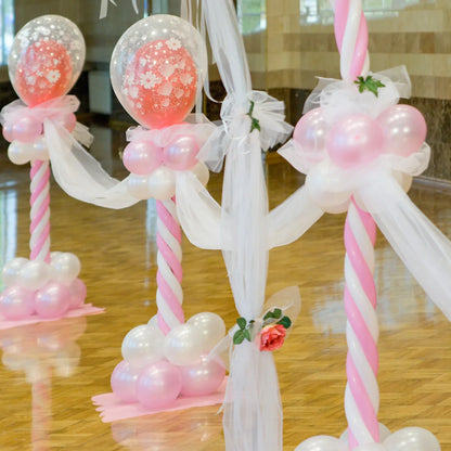 1/2set Adjustable Balloon Column Stand Metal Balloon Stand Holder with Plastic Base for Wedding Decor Birthday Baby Shower Party