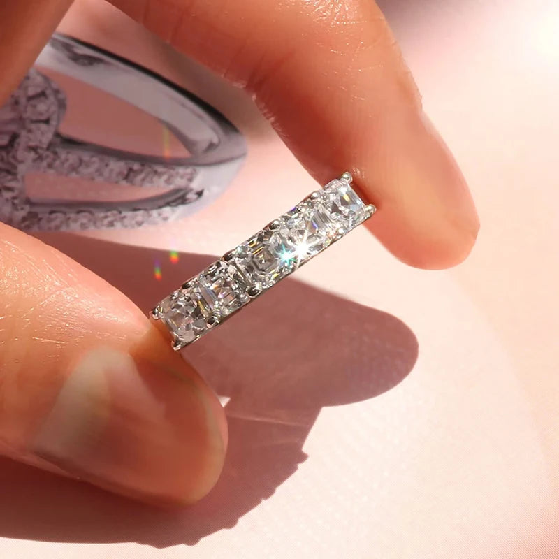 Simple Style Square Zirconia Rings Women Versatile Fashion Accessories for Engagement Women Daily Wearable Finger Jewelry