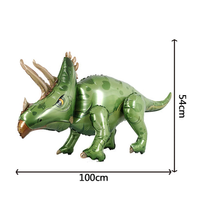 1pcs Large 4D Dinosaur Foil Balloons Jungle Animal Baby Boys Birthday Party Decors Jurassic Standind Dragon Kids Toys Air Globos