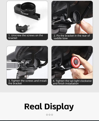 WEST BIKING Bike Rear Light Smart Brake Sensing Light Bicycle Tail Light Type-C Charging Taillight Road Cycling Accessories