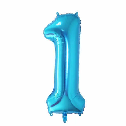 40inch 1st Turquois Rose Gold Silver Big Number Foil Helium Balloons Baby Shower 1 Years Old Birthday Party Decoration Globos