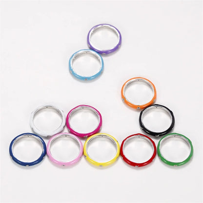 Rainbow Color Enamel Finger Rings for Women with Dazzling CZ Stone Exquisite Fashion Female Accessories Party Jewelry Hot