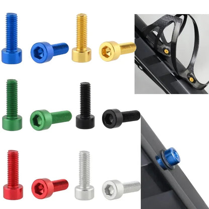 2pcs Bicycle Bottle Cage Screw M5 Aluminum Alloy Cycling Water Bottle Holder Bolts Hex Socket Fixing Screw MTB Bike Accessories