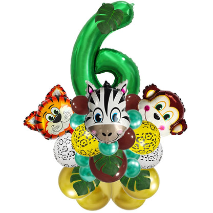 Jungle Birthday Disposable Tableware Wild One Paper Plates Cups Napkins Tablecloth Safari Jungle Animals Theme Party Decorations