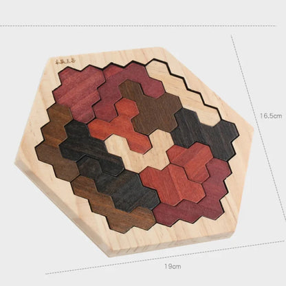 Montessori Wooden Toys 3D Jigsaw Puzzle Tangram Math Toys Baby Hand Grasp Board Shape Match Puzzle Educational Toys for Kids