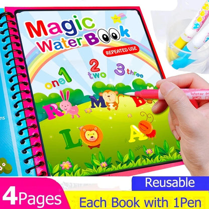 Montessori Toys Reusable Coloring Book Magic Water Drawing Book Painting Drawing Toys Sensory Early Education Toys for Children