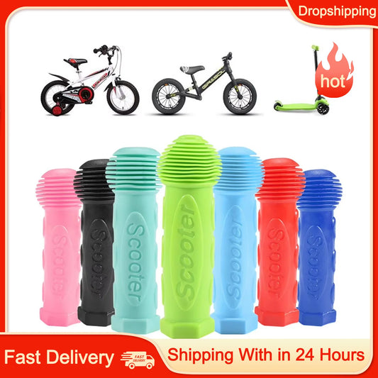 Rubber Bicycle And Scooter Handle Grips For Children Non-Slip Waterproof Blue/Pink/Cyan/Black/Green/Dark Blue/Red Bike Accessory