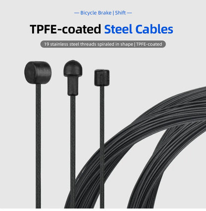 Bicycle PTFE Coated Stainless Steel Core Wire MTB Road Bicycle Zinc Coated Carbon Steel Wire W/ Cap Universal Shift Line DIY Kit