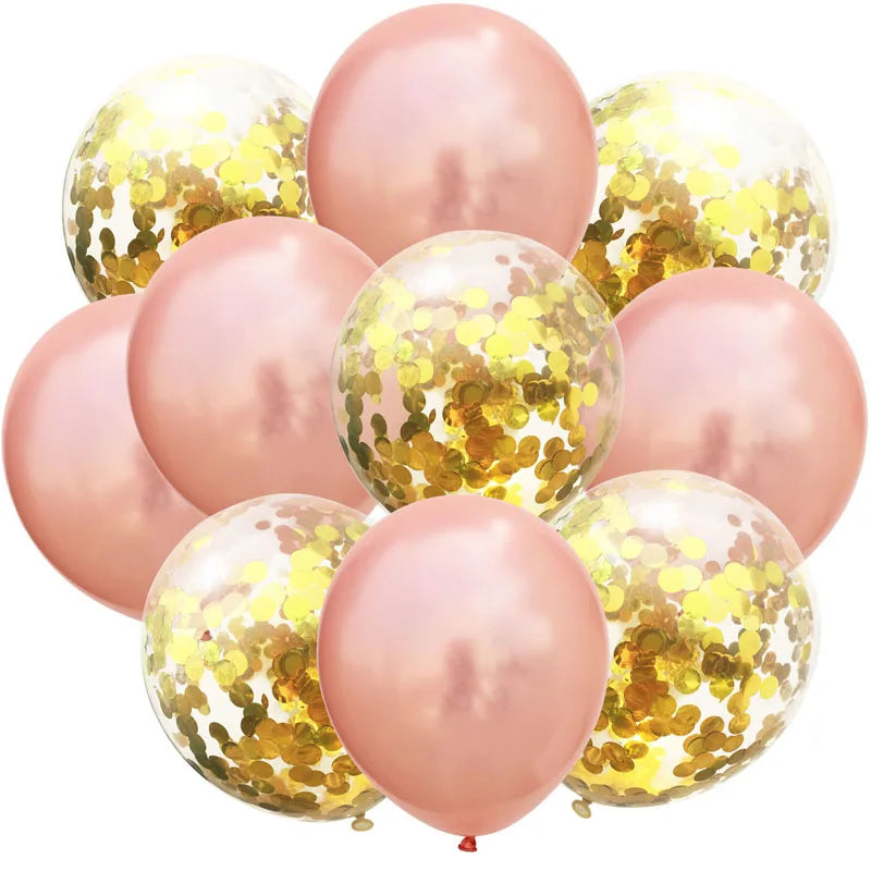 12inch 10pcs Mix Blue Rose Gold Confetti Latex Balloon colorful Baby Shower Wedding Birthday Party Decor Clear Balloons kids toy