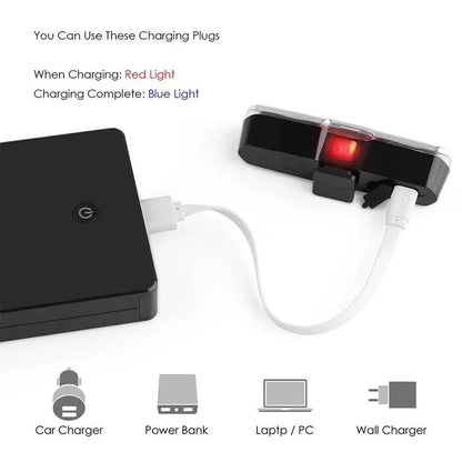 Bicycle Tail Light USB Rechargeable Bike Taillight Solar Power Long Endurance Cycling Rear Lamp Bright Mtb Warning Flashlight