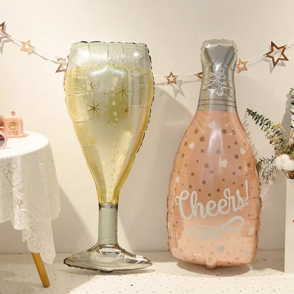Wine Bottle Wine Goblet Aluminium Foil Balloons Beer Whisky Champagne Bar Banquet Family Gathering Birthday Party Decoration