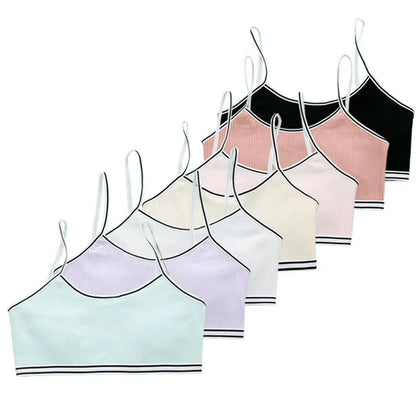 4 Pcs/Lot Children Breast Care Wireless Girls Bra 8-16 Years Hipster Cotton Teens Girl Teenage Underwear Kids Sports Vest