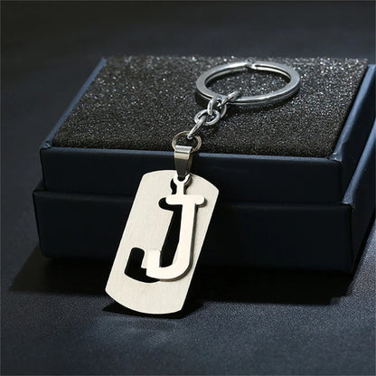 NEW DIY Stainless Steel A-Z Letters key Chain Charm 26 Letters KeyChain Men Women keychain Couple gift Jewelry Car Key Ring